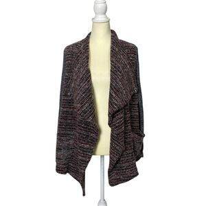 Lucky BrandWool Blend Drapped Asymmetrical Open Front Knit Cardigan Women Size M